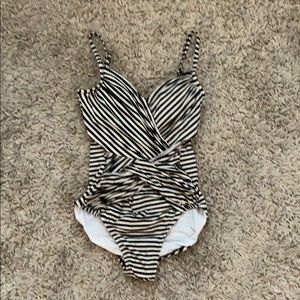 Ruched one piece swim suit